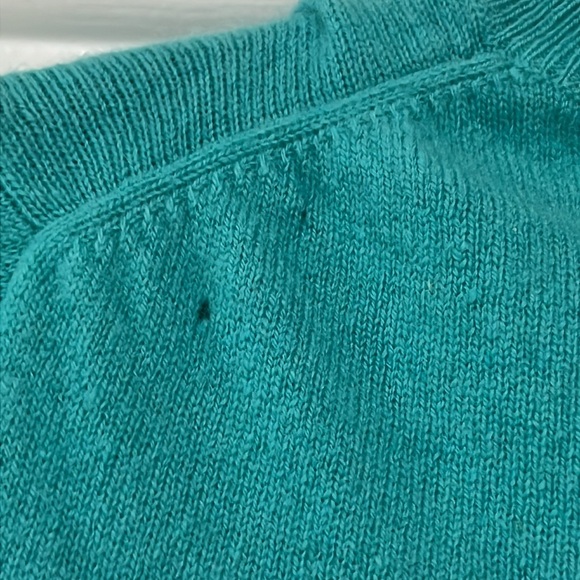 Talbots Teal V-Neck Cashmere Sweater - Picture 7 of 7